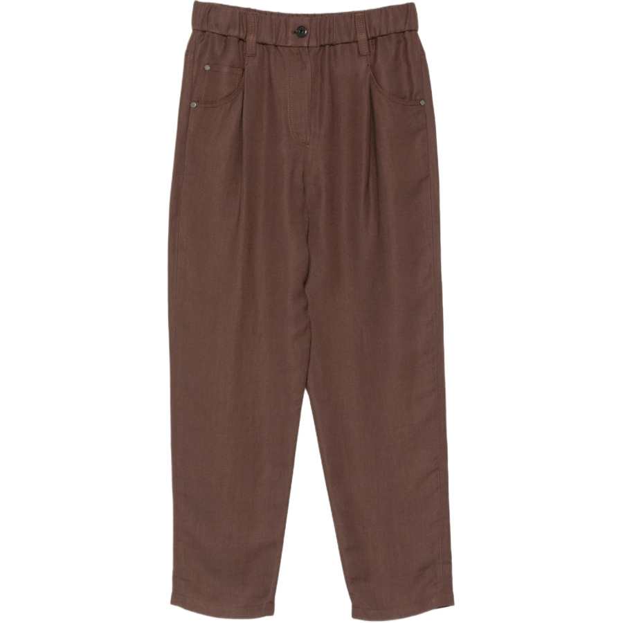 Brunello Cucinelli Casual Pants Women's Brown Moderate Straight Fit Pants