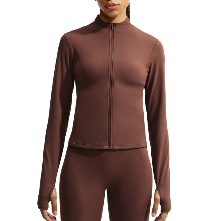 Nike Nike Zenvy Yoga Jackets Women's Cocoa Wow/White Stand Collar Moderate