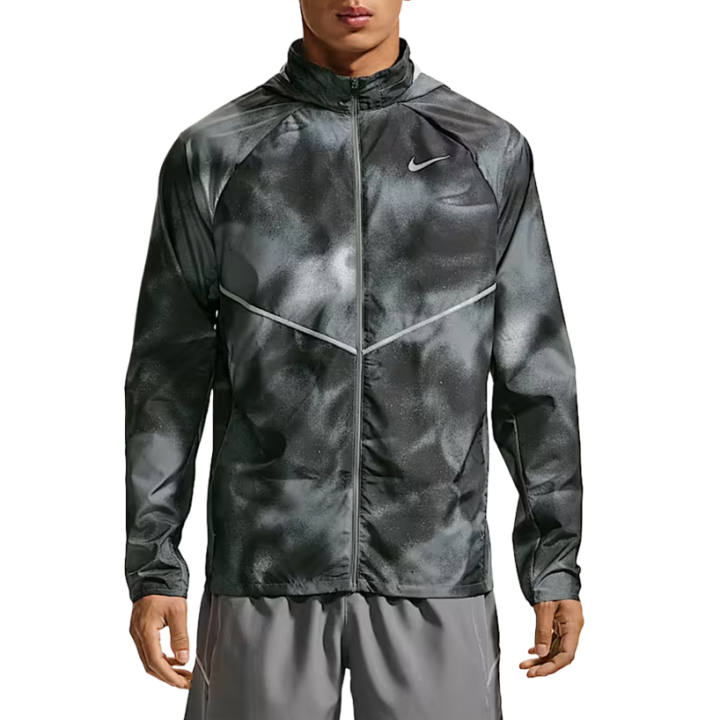 Nike Nike MILER Running Jackets Men's Black/Smoke Gray Hooded Non Detachable Moderate
