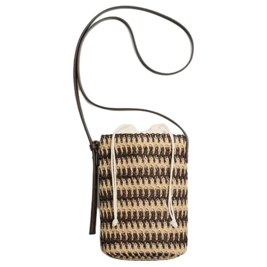 ZARA Crossbody Bags Dark Brown & Beige