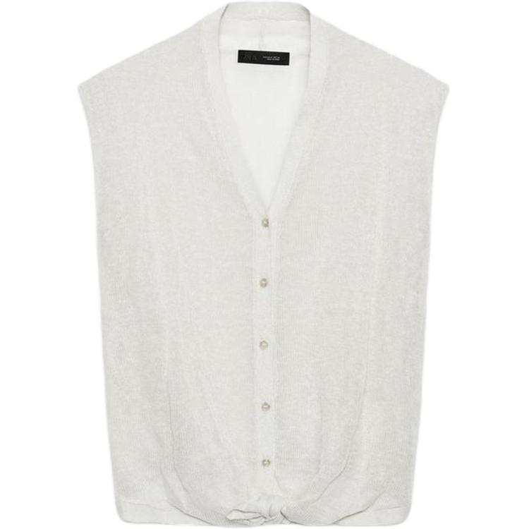 ZARA Tank Tops Women's Sand V Neck
