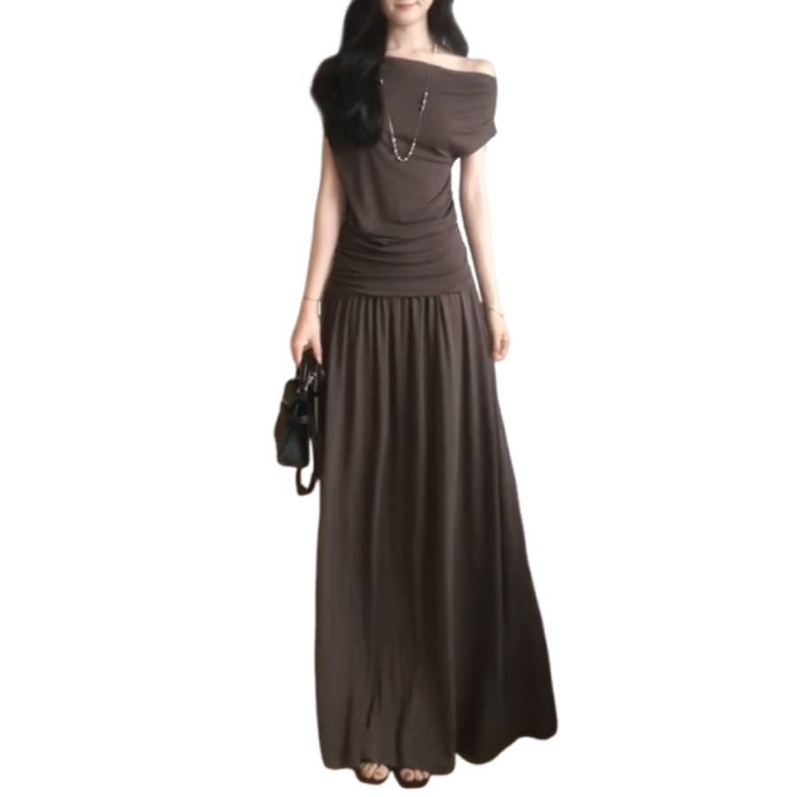 JBBCN Two Piece Skirt Sets Women's Asymmetrical Collar Moderate Long Skirt