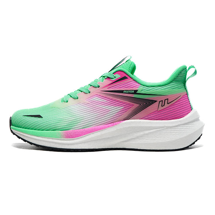 WARRIOR Running Shoes Men's Low Top Green Rose Purple White