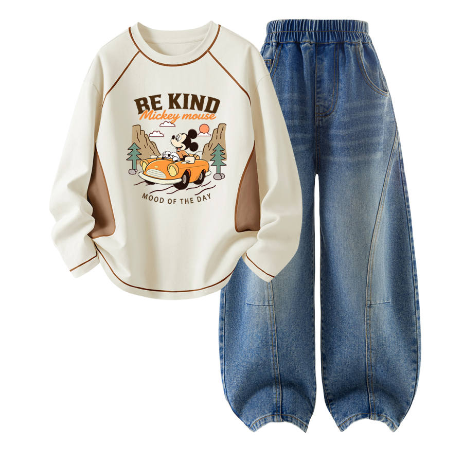 Disney Kids Casual Sportswear Crew Neck Thin Stretch Breathable
