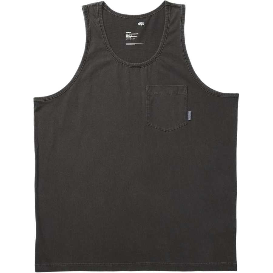 MADNESS Tank Tops Men's Black Crew Neck Moderate Straight Fit