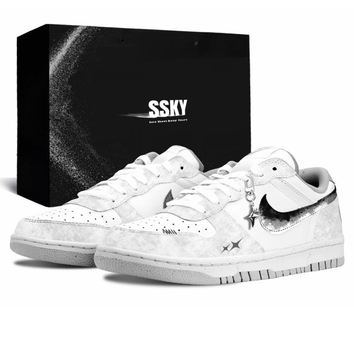 Nike Nike Big Skateboard Shoes Men's Low Top Black/White/Gray