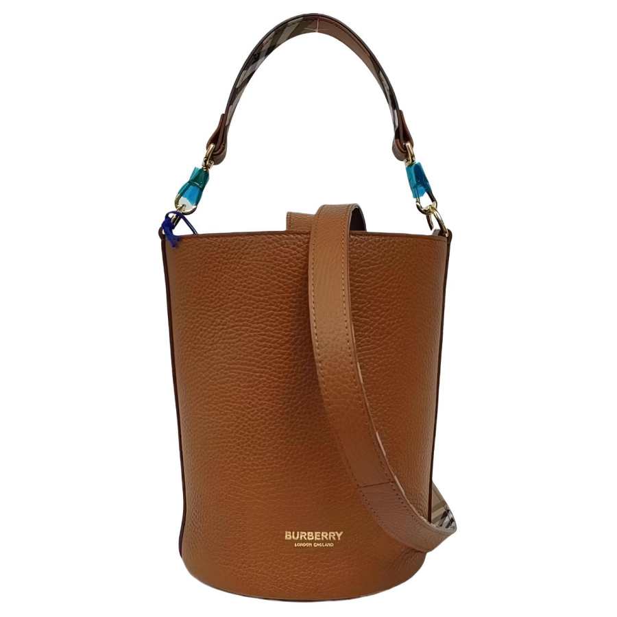 Burberry Grain Leather Crossbody Bag, Bucket Bag, Handbag Women's Brown