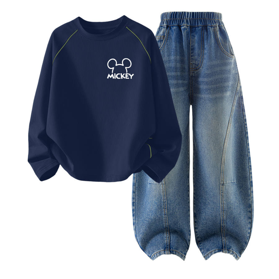 Disney Kids Casual Sportswear Crew Neck Thin Stretch Breathable