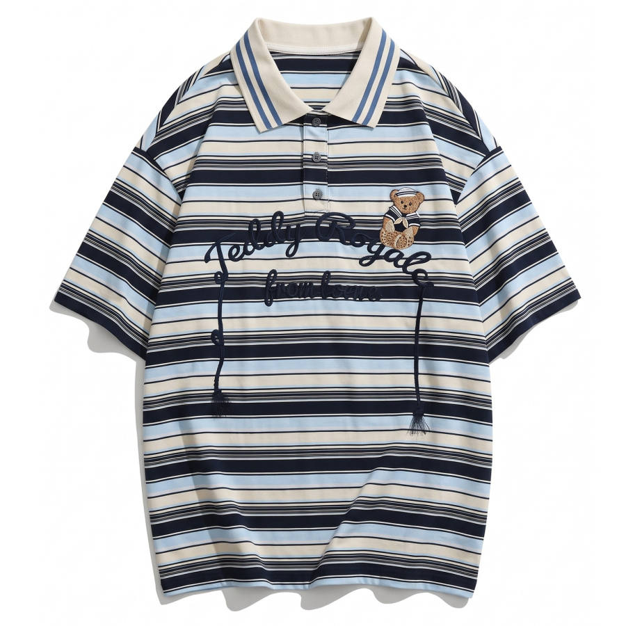 SNBL T Shirts Women's Striped Short Sleeved Top Lapel Moderate