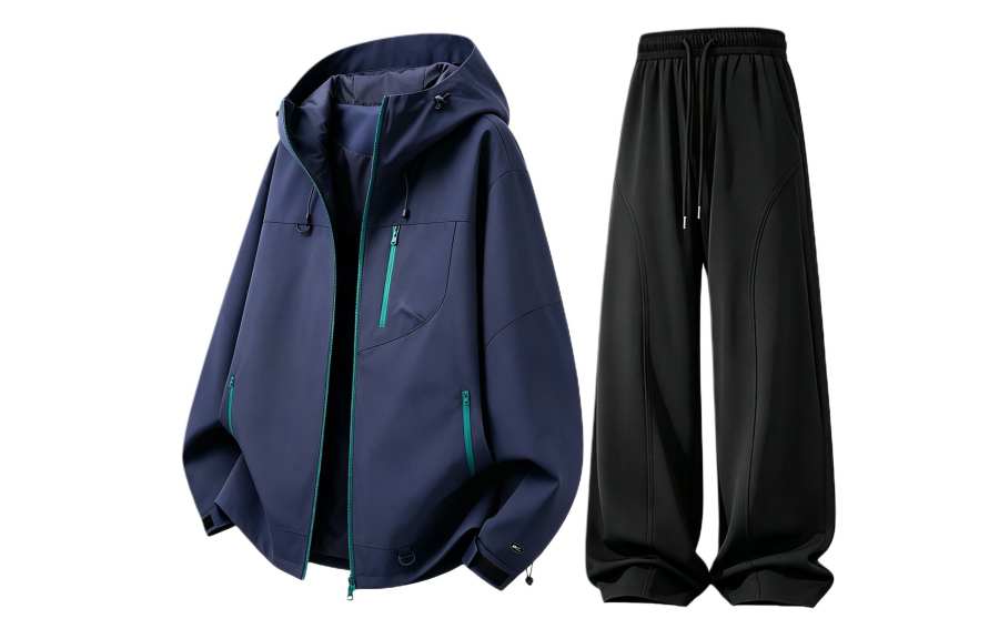 WARRIOR WARRIOR Windbreaker Jacket & Pants Sets Unisex Hooded Non Detachable Moderate