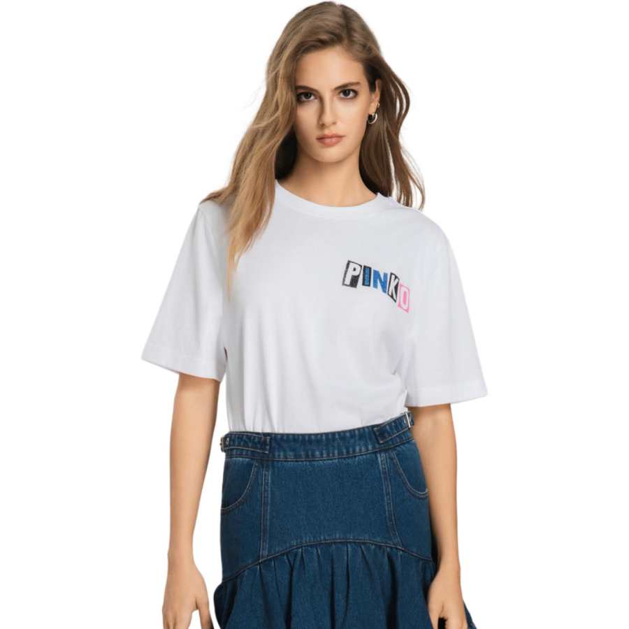PINKO T Shirts Women's White Crew Neck Moderate
