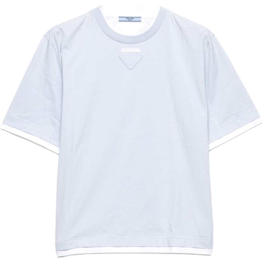 PRADA T Shirts Women's Xingji Blue Crew Neck Moderate Straight Fit