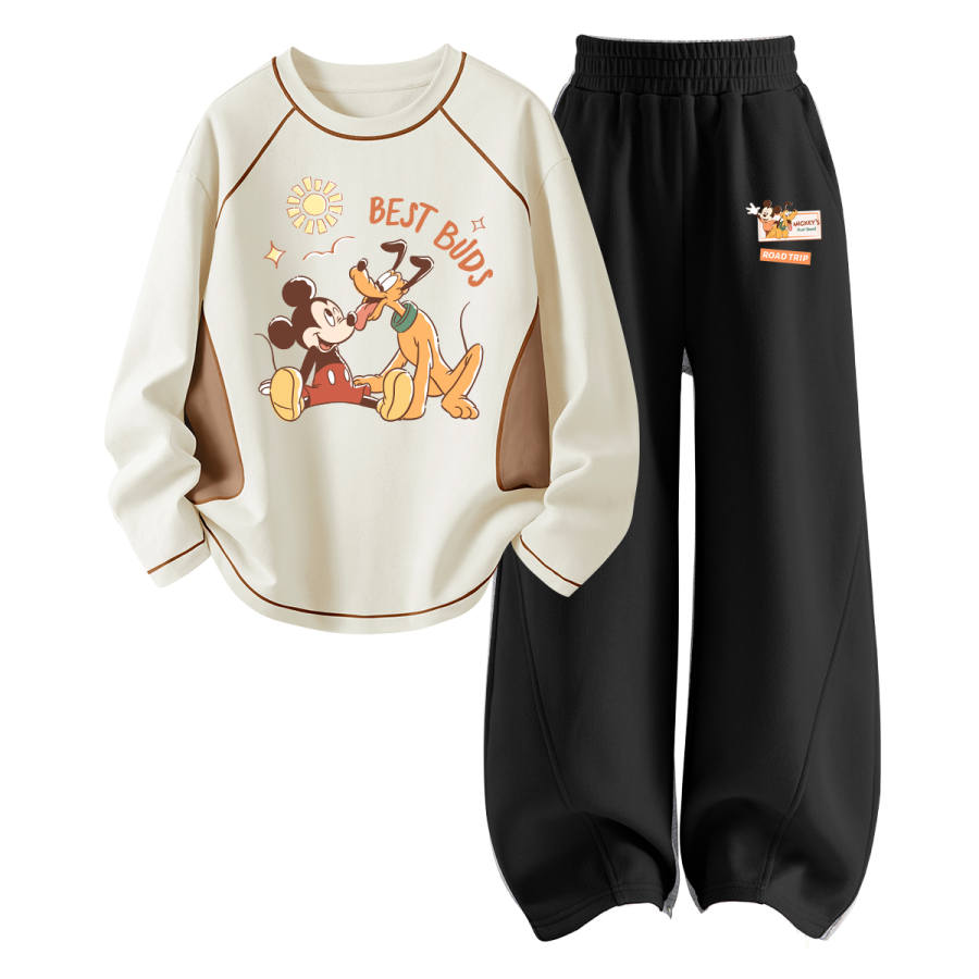Disney Kids Casual Sportswear Crew Neck Thin Stretch Breathable