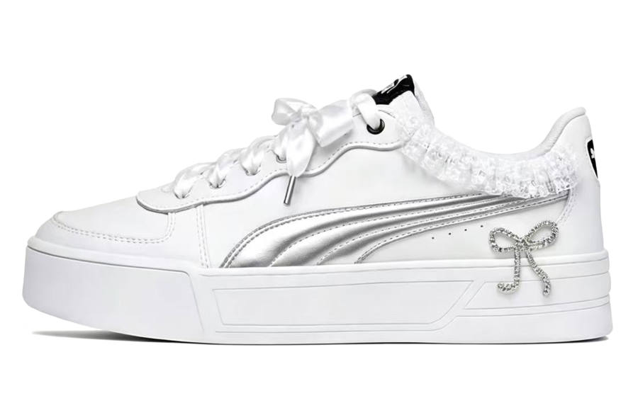 PUMA Skye Skateboard Shoes Women's Low Top Silver