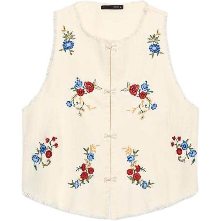 ZARA Tank Tops Women's White Crew Neck