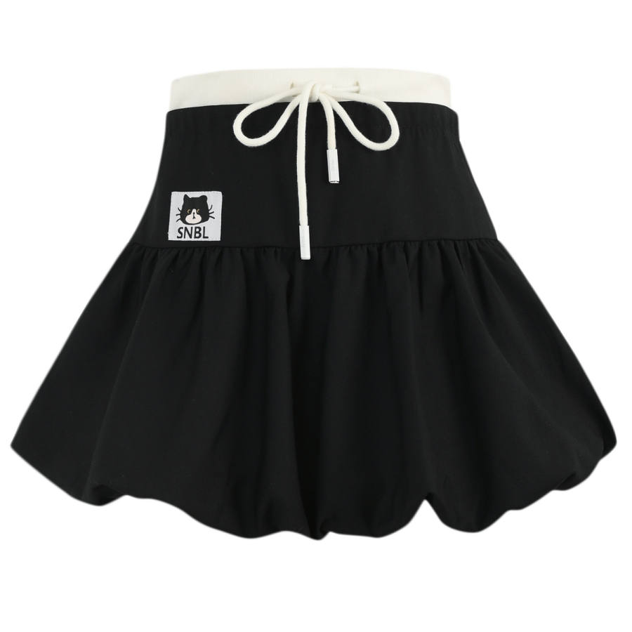 SNBL Casual Short Skirts Women's Black Moderate Short Skirt A Line Skirt