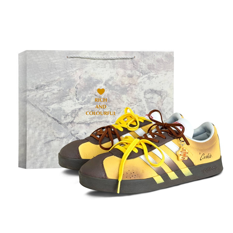 Adidas Adidas Vl Court Classic German Army Trainers Women's Low Top Yellow/Umber