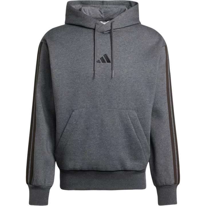Adidas Adidas ESSENTIALS 3 Stripes Sweatshirts Men's Dark Gray Hooded Non Detachable Moderate