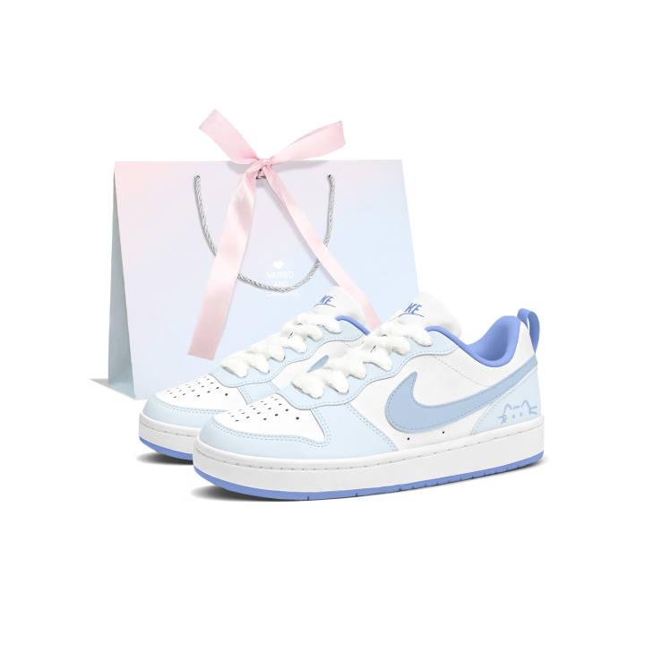 Nike Nike Court Borough Skateboard Shoes Women's Low Top Blue, White