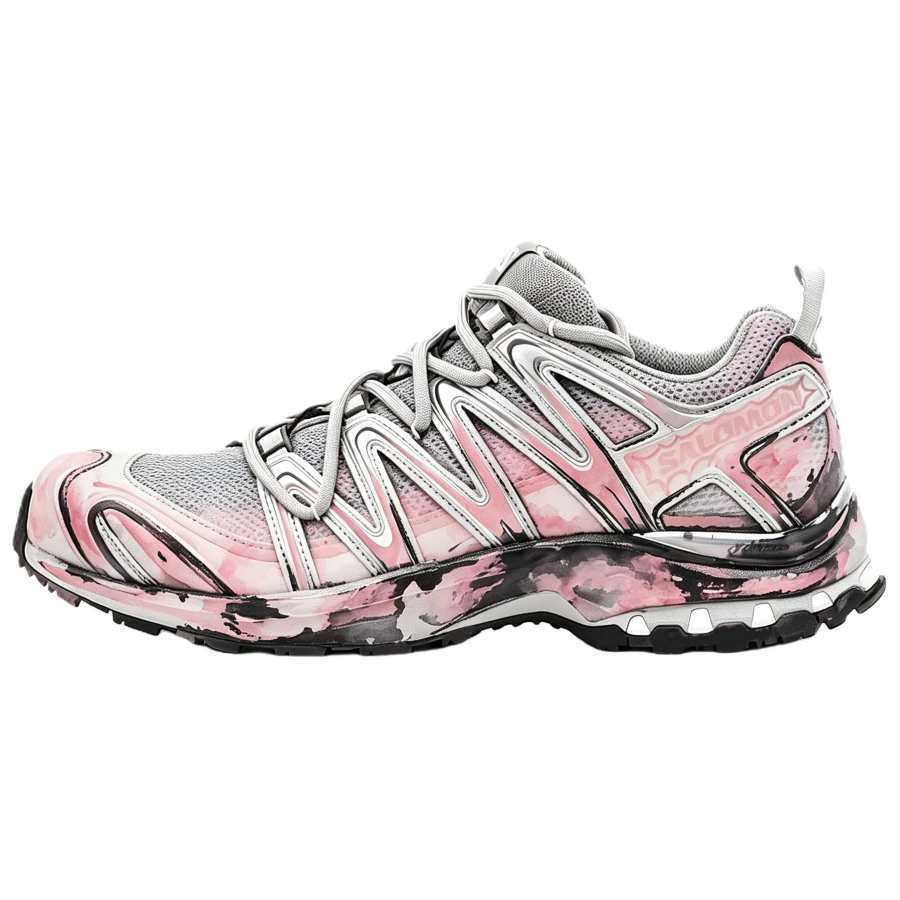 SALOMON XA PRO 3D Running Shoes Unisex Low Top White/Gray/Black/Pink