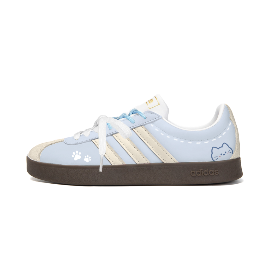 Adidas Adidas Vl Court Classic Skateboard Shoes Unisex Low Top Yellow Blue