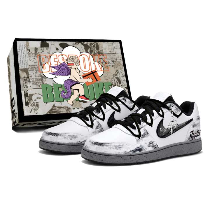 Nike Nike EBERNON Skateboard Shoes Unisex Low Top Black White