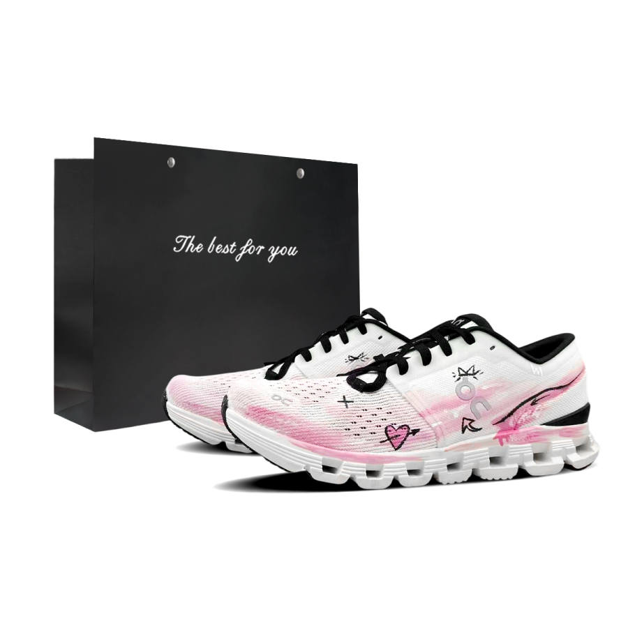 On On Cloud X4 Running Shoes Unisex Low Top Pink/Blue