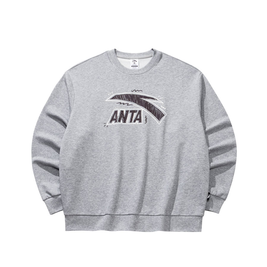 ANTA Life Collection Sweatshirts Unisex CD28 Gray Heather Gray/Crayon 7 Crew Neck Moderate