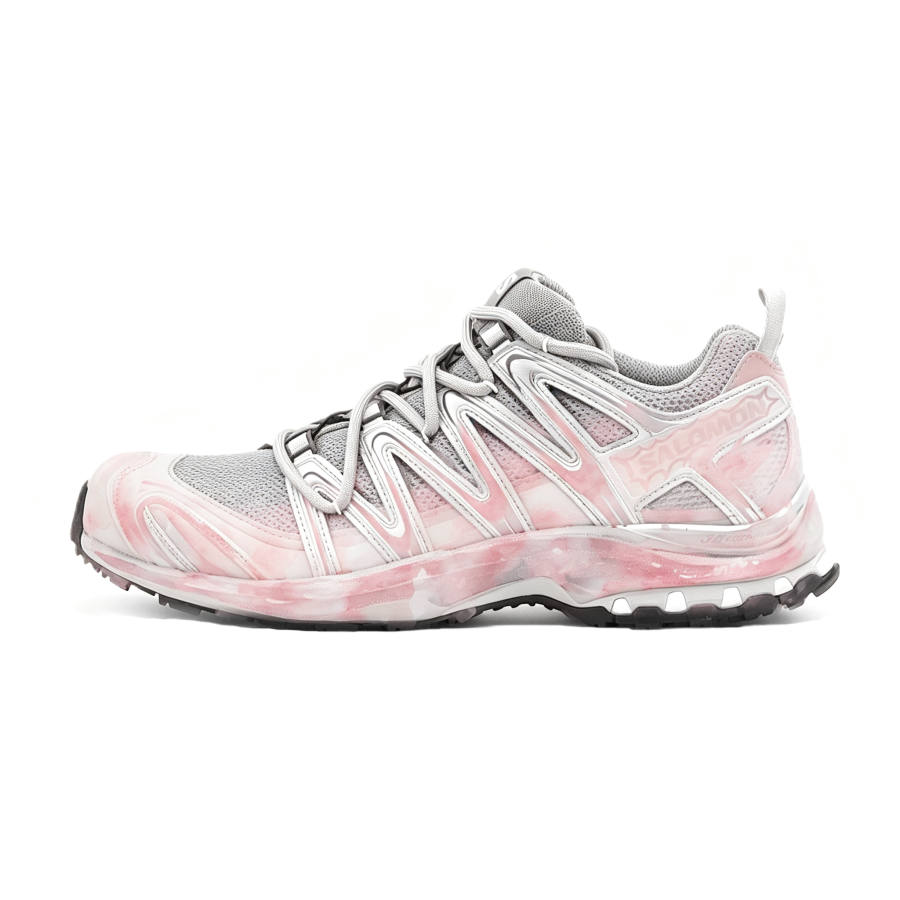 SALOMON XA PRO 3D Running Shoes Unisex Low Top White/Gray/Black/Pink