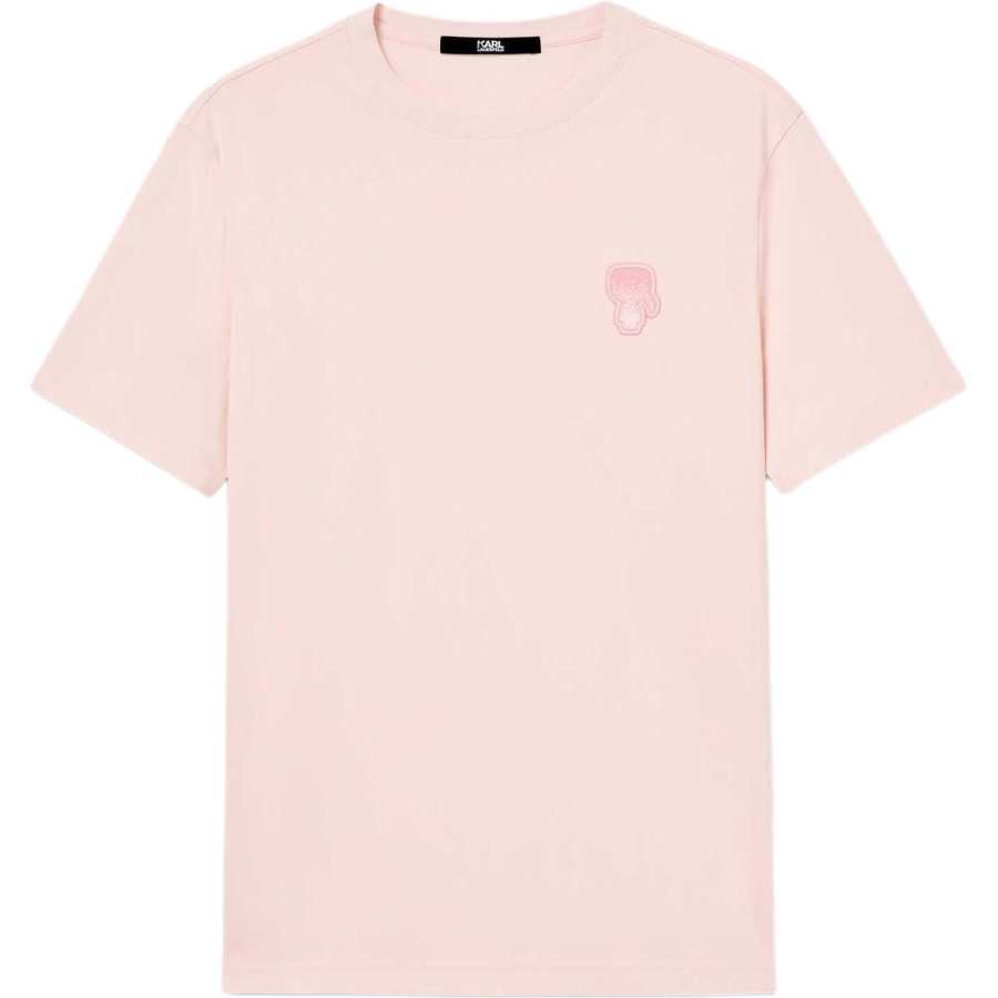 KARL LAGERFELD / Karl Lagerfeld Jeans T Shirts Men's Pink Crew Neck Moderate