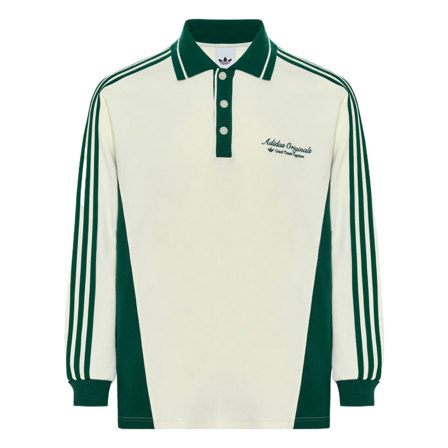 Adidas Originals Polo Shirts Men's Jade White/Dark Green Polo Collar Moderate