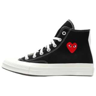 CDG Play Converse X CDG Play Canvas Shoes Men's High Top Black