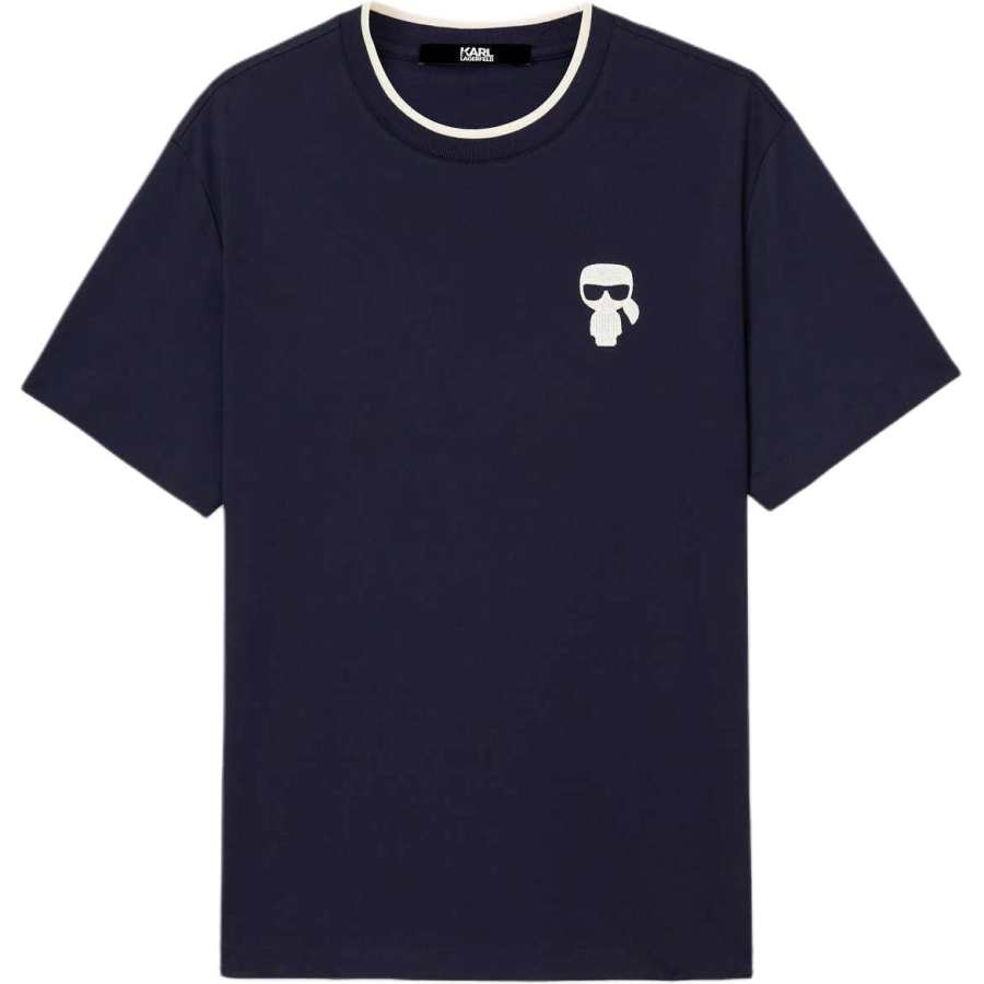 KARL LAGERFELD / Karl Lagerfeld Jeans T Shirts Men's Navy Blue Crew Neck Moderate