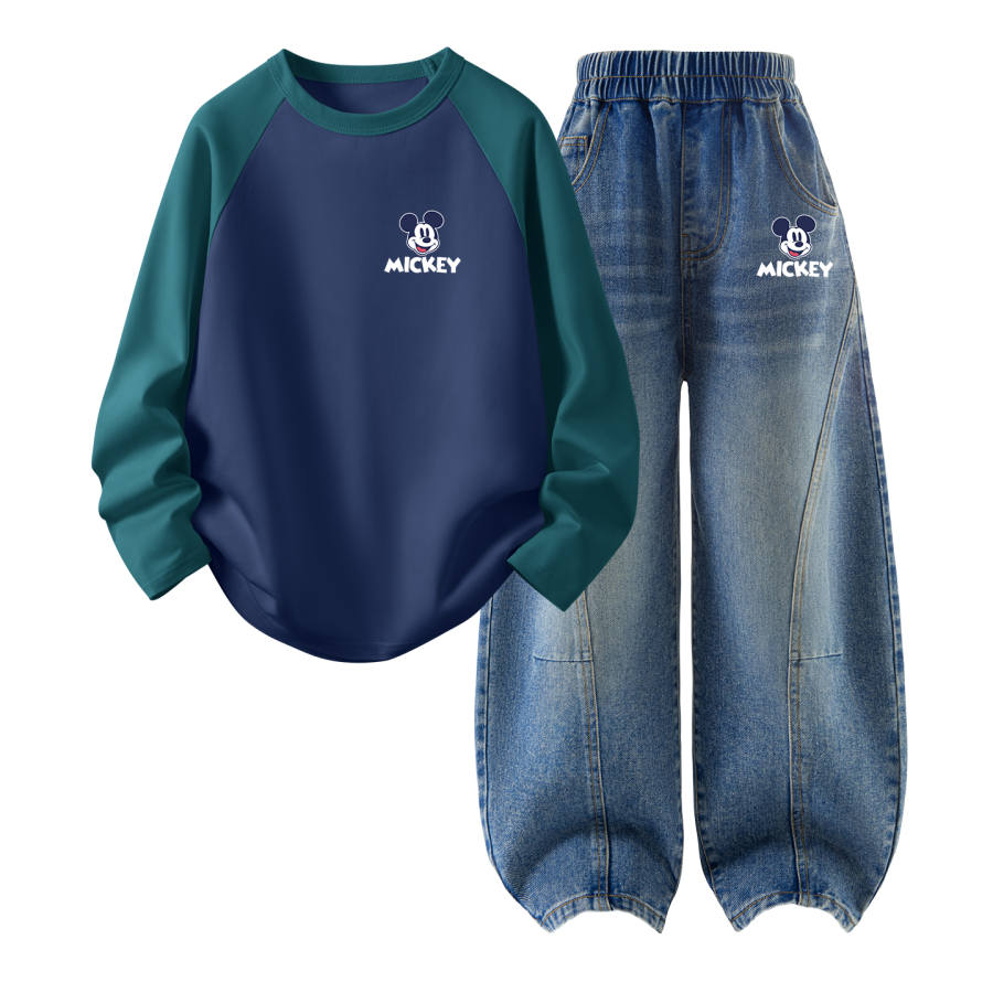 Disney Kids Casual Sportswear Crew Neck Thin Stretch Breathable