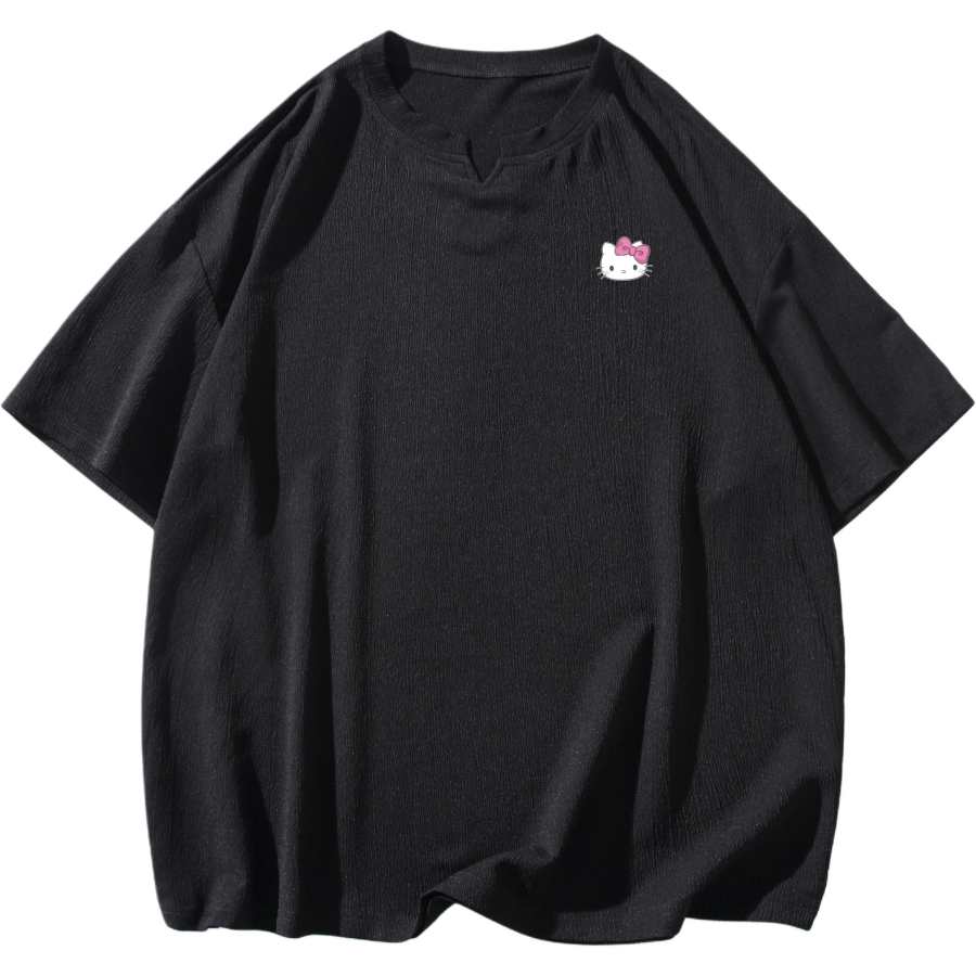 Sanrio X Hello Kitty Hello Kitty T Shirts Women's Crew Neck Moderate Straight Fit