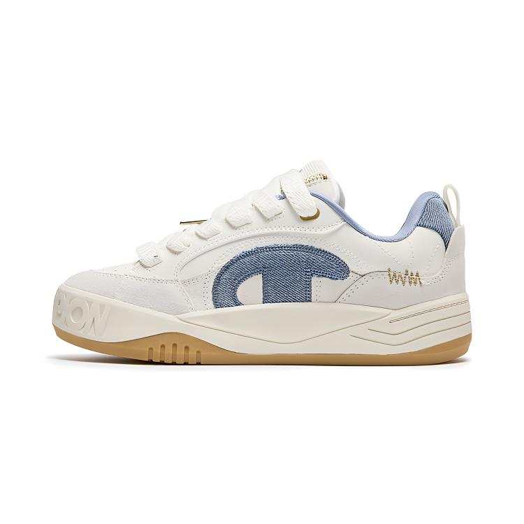 Champion Skateboard Shoes Men's Low Top Milk White/Timeless Blue