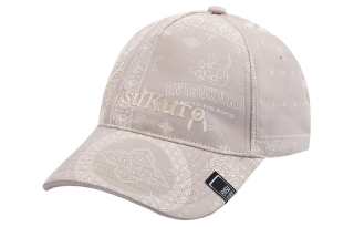 EVISU Printed Pattern Polyester Viscose Baseball Caps Unisex Apricot