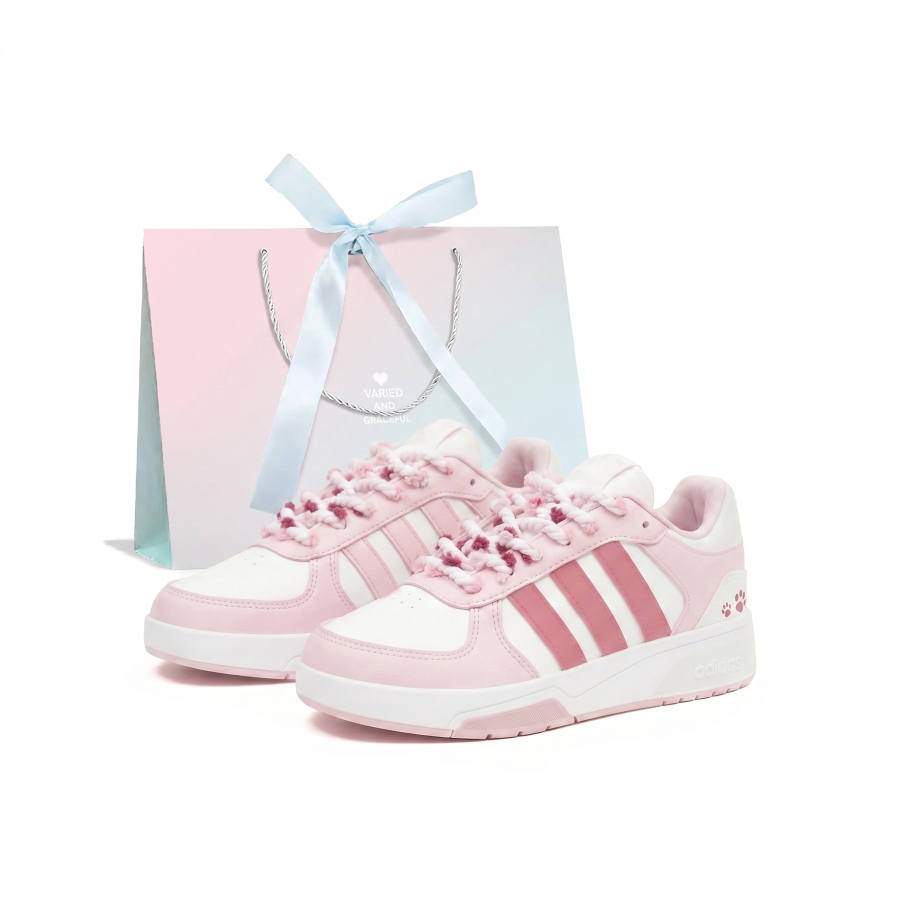 Adidas Adidas COURTBEAT Skateboard Shoes Unisex Low Top Pink/White