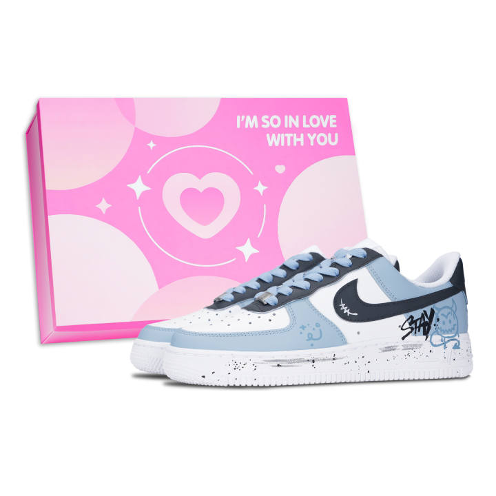 Nike Nike Air Force 1 Skateboard Shoes Unisex Low Top Blue/Black/White