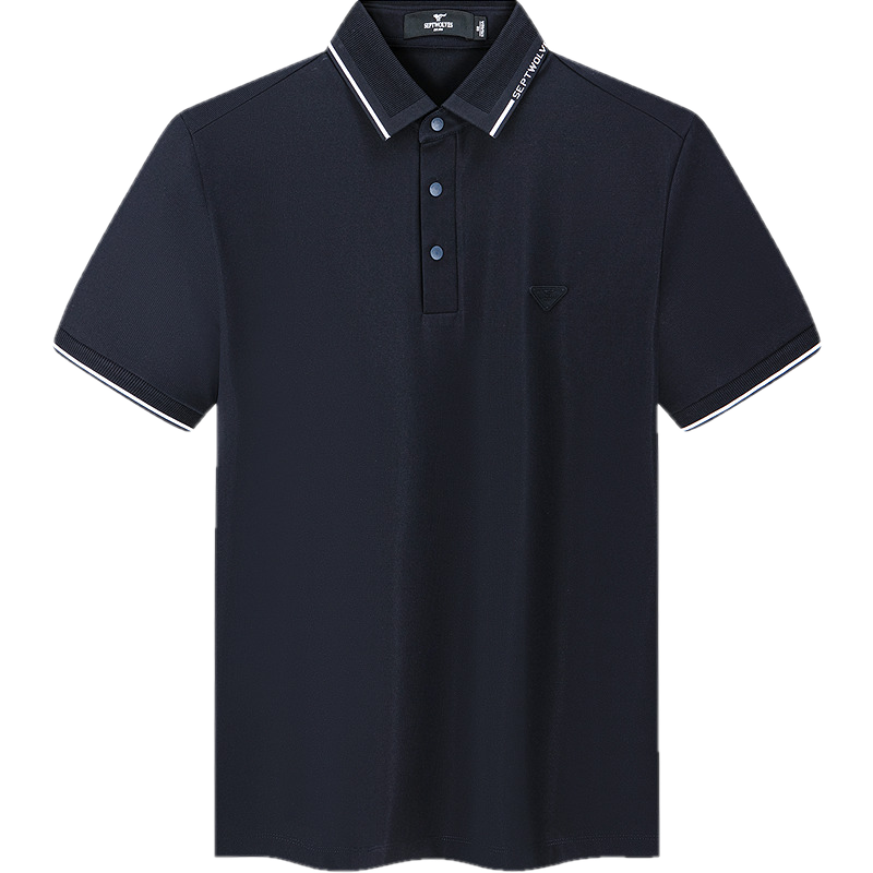 SEPTWOLVES SEPTWOLVES Polo Shirts Men's Navy Blue Lapel Moderate Other