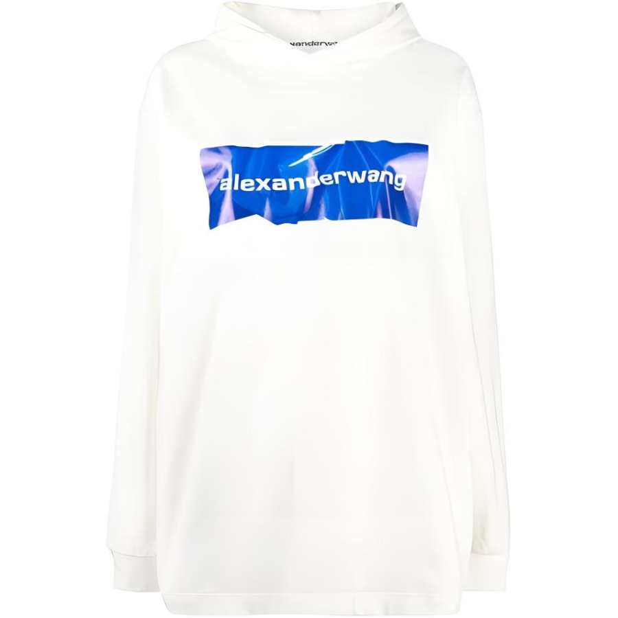 Alexander Wang Sweatshirts Women's White Hooded Non Detachable Moderate