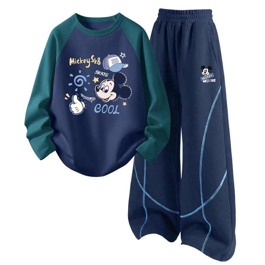 Disney Kids Casual Sportswear Crew Neck Thin Stretch Breathable