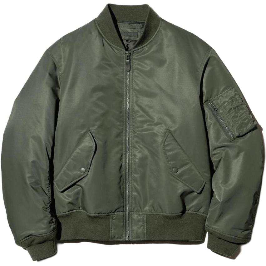 UNIQLO FW26 Puffer Jackets Unisex Dark Olive Baseball Collar Moderate