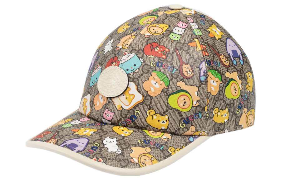 GUCCI GUCCI Canvas Leather Baseball Caps Women's