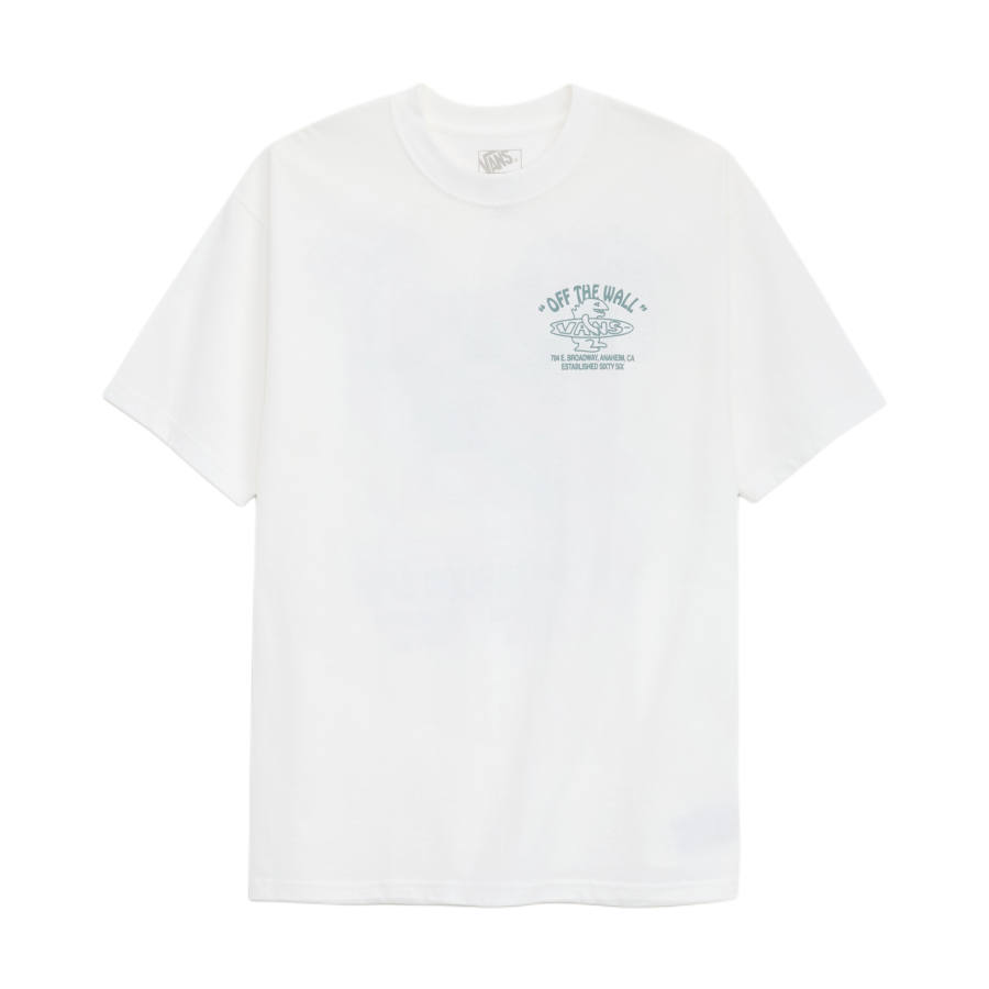 Vans T Shirts Men's White Crew Neck Moderate Straight Fit