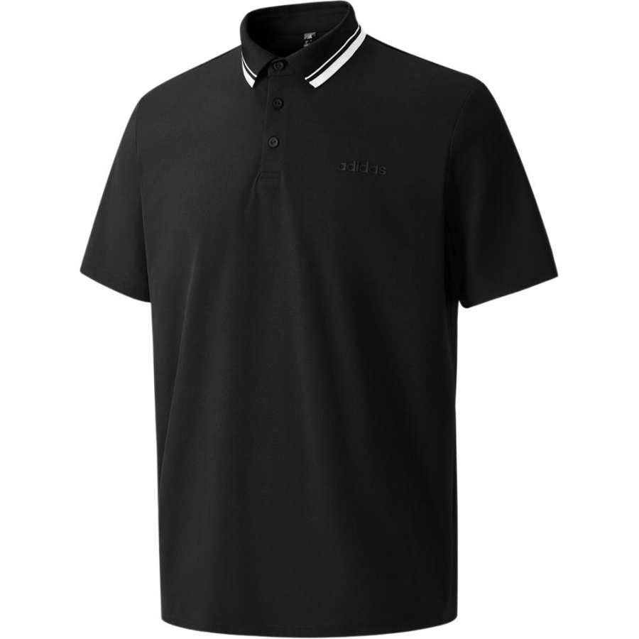 Adidas Adidas Polo Shirts Men's Black Lapel Moderate