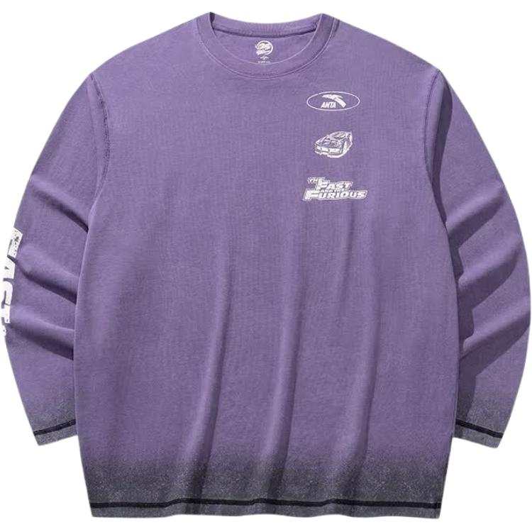 ANTA Life Collection T Shirts Unisex Crystal Purple Crew Neck Moderate Straight Fit