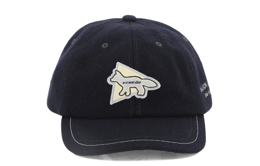 And Wander Maison Kitsuné X And Wander Logo appliqué Cap
