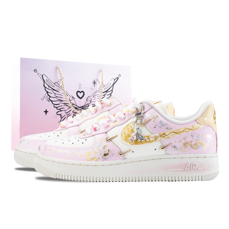 Nike Nike Air Force 1 Skateboard Shoes Women's Low Top Pink/Gold