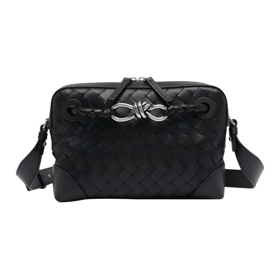 Bottega Veneta Andiamo Cow Leather Crossbody Bags Men's Black